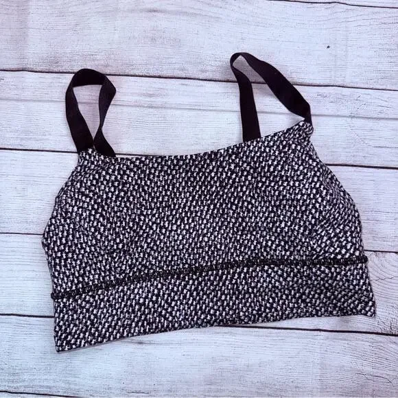 Lululemon Both Ways Sports Bra Scatter Star Black White Gray Print Size 8 - Picture 8 of 11